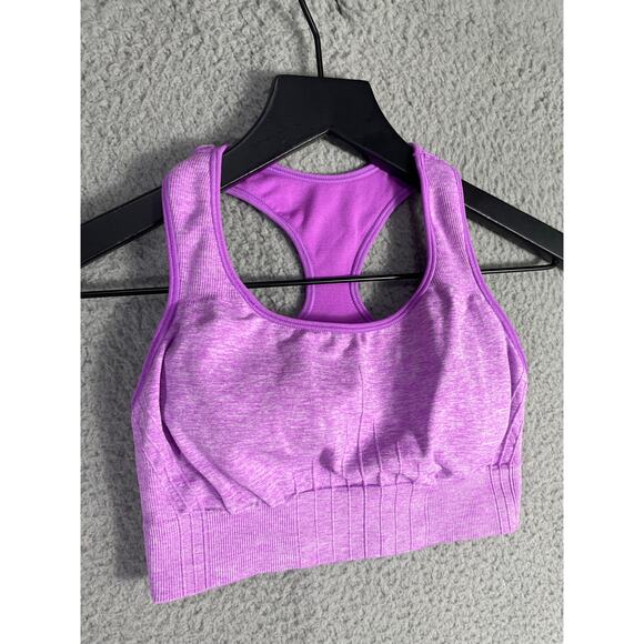Champion Purple Seamless Sports Bra Small Racerback Compression Activewear Gym - Picture 5 of 9